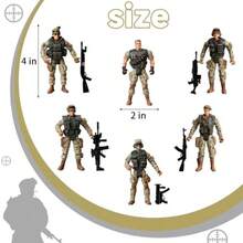 SCAHOW 6pcs Military Action Figures Soldier Toys For 3 4 5 6 7+ Year Old Boys Amy Men Action Figures Playsets With Accessories Gifts For Toddlers Christmas Stocking Stuffers Party FavorRelieve Stress, Relieve Stress, Boring Toys - 如圖所示 - 查看 3