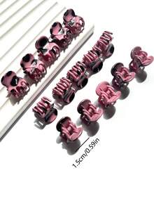 10pcs/20pcs/50pcs Brown Mini Hair Clips, Suitable For Women Hairstyle Decoration Like Buns, Bangs Clips With Strong Grip, Multi-Function Hair Claws Claw Clips Hair Jaw Clip Hair Clamps Hair Clutch Hair Catcher Clip, Casual Fall Winter Hair Accessories For Women For Vacation Outfits Woman - Brown - View 3