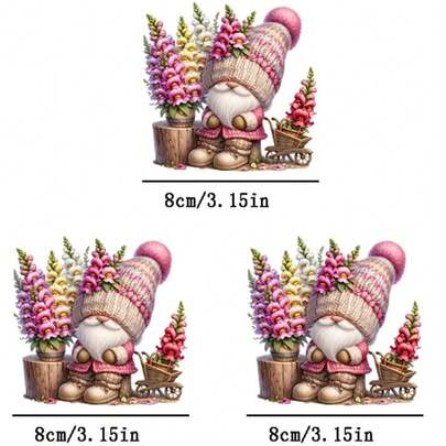 1 Stück/2 Stücke/3 Stücke Zwergblumen Bügelbilder, bügel- und waschbar, geeignet für T-Shirts, Jeans, Pullover, Taschen, Kissen