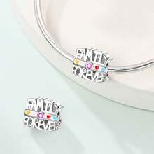 1 Silver-Plated Pendant Bead, Flower-Giving Bead, Parent-Child Hand-Holding Bead, Green Tree Of Life Bead, Parent-Child Hand-Holding Bead, Parent-Child Bead, Mother-Daughter Dance Tree Of Life Pendant, Family Harmony Bead, Family Tree Of Life Bead - Multicolor - View 7