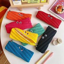 Hộp đựng bút bằng nylon hình quái vật nhỏ dễ thương, tối giản, có khóa kéo, dung tích lớn, họa tiết hoạt hình, túi đựng bút ngộ nghĩnh. - Mảnh duy nhất - Xem 1