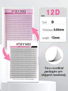 15 pares de extensiones de pestañas postizas precurvadas 3D 6D 10D 12D 14D 16D con base puntiaguda, efecto de pestañas de visón sintético esponjoso y rizado, hechas a mano - D - Ver 27