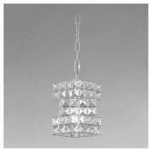 OISE ART STORE Lampadario Sospeso Rettangolare Intrecciato Con Cristalli  E27 Argento 32415 - - Multicolore - Visualizzare 1