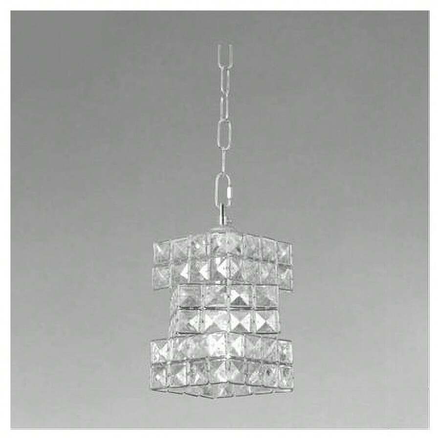 OISE ART STORE Lampadario Sospeso Rettangolare Intrecciato Con Cristalli  E27 Argento 32415 - - Multicolore - Visualizzare 1