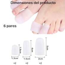 Separadores de Dedos  Pie6 Piezas de tectores de Silicona para Dolor en los Pies Callos y Dedos en Martillo 3 Tamaños Adecuados para ores y Mueres Uso Dia y Deportivo - como en la foto - Ver 2