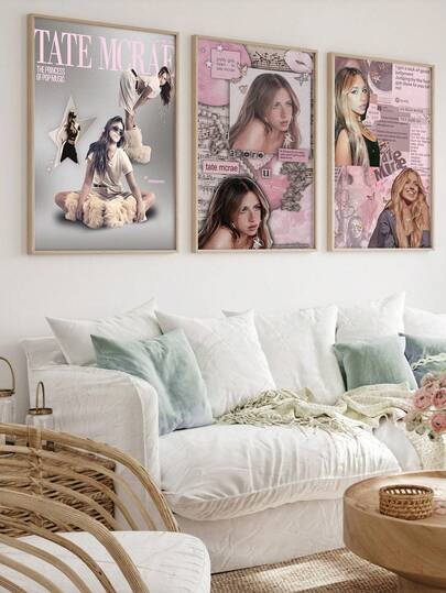1pc Frameless Black K-Pop Girl Group P-Pinks Poster, Self-Adhesive Waterproof Wall Sticker, High-Quality Printed Decor Gift