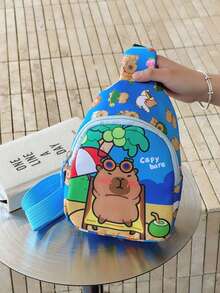 Esta es una bolsa de pecho súper linda para niños, con un diseño de moda y versátil, adecuada para uso diario. - Multicolor - Ver 8