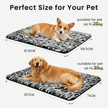 EDIMENS Large Dog Mat, Machine Washable & Anti-Slip Fluffy Crate Pad, Reversible Pet Mattress For Medium Large XL Dogs, Soft Kennel Pad Indoor Portable - Black - View 3