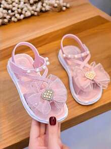 Girls Sandals Fashion Toddler Little Big Kids Princess Summer Beach Soft Bottom Slippers - Pink - View 5