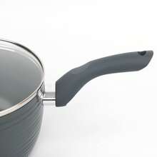 Gr8 Home Grey 8 Piece Ribbed Cookware Set Non Stick Induction Pans Saucepans Cooking Pots - Grey - View 3