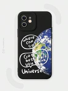 JURSUE 时尚美观趣味防震软壳手机壳，兼容 17/16/15/14/13/12/11 Pro Max/SE/2020/X/XR/XS/IP8/7 Plus，型号 MZ50248 - 黑色 - 查看 7