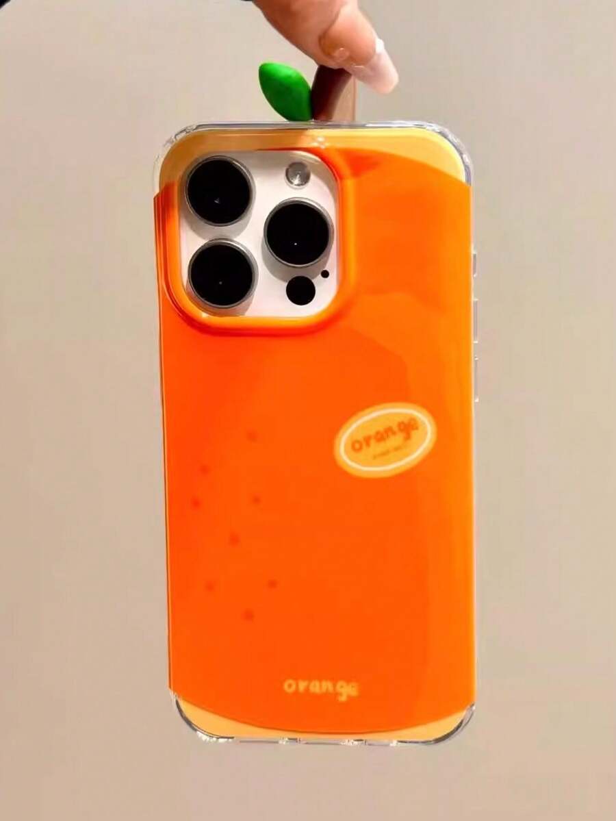 1 szt. Stylowy letni owoc pomarańczy, pasuje do 'a 17 / 'a 17promax, 'a 16 Pro Max / 'a 15 Pro / 'a 14 'a 13 / 12 / 11, odpowiedni dla rodziny / przyjaciół / siostry / dziewczyny na prezent walentynkowy / prezent urodzinowy / prezent na Dzień Matki - Palony pomarańczowy - Zobacz 1