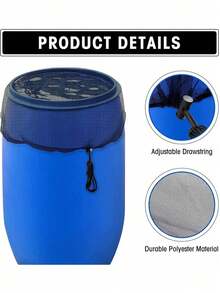 1pc Rain Barrel Net Cover, Water Collection Barrel Cover, Rain Barrel Protective Cover With Drawstring To Prevent Debris Entry - Water Bucket Mosquito Net - View 4