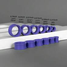 12个/8个装 细圆朋克风 8-19mm PLA耳扩，简约时尚个性化耳塞穿刺饰品 女士新款 - round - 查看 9