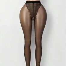 Sexy Stockings, Open Crotch Design, Women's One-Piece Stockings, Passionate Temptation Socks - màu đen - Xem 4