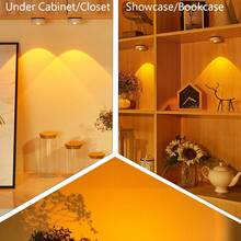 1个圆形猫眼日落投影灯，LED按压式日落投影灯，日落氛围装饰灯，适用于房间、客厅、厨房、橱柜 - 圓形夜燈 - 查看 10