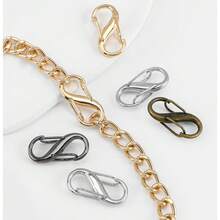 20个可调节S形金属扣，带双环和小金属夹，迷你欧米茄扣，双头双挂弹簧钥匙扣包钩，弹簧夹 - 多功能延长带配件，可定制 - ，易于使用 - 彩色 - 查看 10