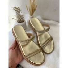 Girls' Flat Sandal With Comfortable Insole - Premium Fashion - New Release - Vàng - Xem 2