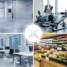 Bombilla LED Plegable 4 Aspas 60W 6500K Luz Blanca 25 cm - Lámpara LED de Alas Plegables, Foco LED Ajustable, Luz LED de Garaje, Bombilla de Ventilador LED, Lámpara LED Deformable, Foco LED de 4 Hojas, Bombilla LED Multiángulo, Ahorro Energía Eléctrico, Eficiencia - luz blanca - Ver 9