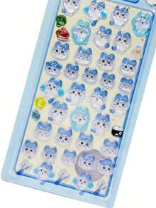 3D可爱胶水小霸兔装饰贴纸，3D贴纸，可用于手部、水瓶、桌面、礼品等，多功能儿童装饰贴纸（部分款式可能存在色差，随机发货） - 彩色 - 查看 5