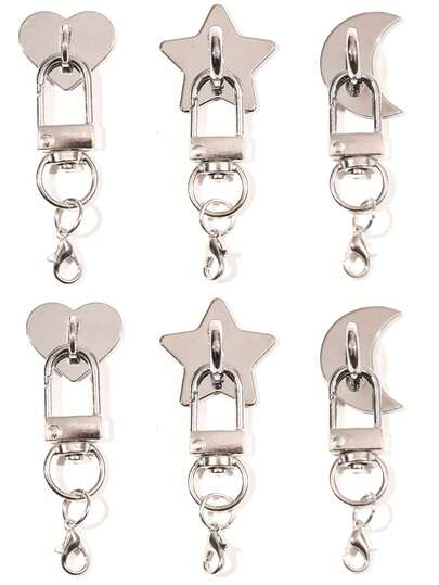 3-In-1 Phone Case With Heart, Star, Moon Decorative Buttons + Lanyard Holder + Lobster Clasp, DIY Phone Strap, Metal Alloy Material With Strong Adhesive Backing, Suitable For Phone Cases, Bags, Handmade Decoration Accessories