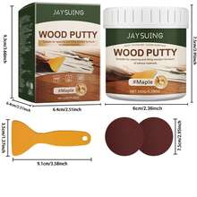 JAYSUING 多用途木材填充漆，可遮盖裂缝、缝隙、涂鸦，适用于木制品 - 楓木色150g - 查看 2