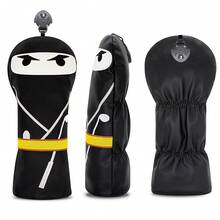1pc Masked Hero Design, Golf Club Driver, Fairway Wood And Mixed Head Cover PU Leather Wood Club Cover, White Golf Accessory Golf Gift - Multicolor - View 4