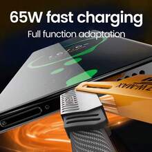 1pc 4-In-1 Multi-Function Fast Charging Data Braided Cable, USB/Type-C To Lightning/Type-C Adapter Charger Accessory Compatible With IPhone 17 Pro Max/17 Pro/17/Air/16/15/14/13/12/11/XS/XR/8/7/6, IPad Series - Black - View 3