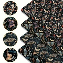 1pc Night Moth Print Quilting Fabric - 59 X 19.68 Inches (150 X 50 Cm) Pre-Cut Polyester Fabric With Mystical Moth Patterns - Suitable For DIY Sewing, Scrapbooking, Tablecloths And Crafts - Animal - View 7