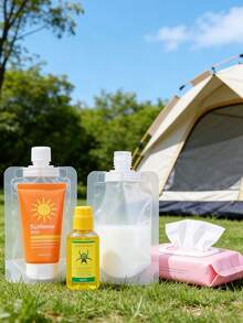 1/5/10/15pcs 1.01/1.69/3.38oz Portable Lotion Cosmetic Packaging Bags, Shampoo Squeeze Pouch, Reusable Refillable Travel Bottles - متعدد الألوان - مشاهدة 6