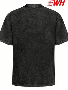 Band Rock American Retro Washed Short Sleeve T-Shirt Men's And Women's Cotton Crew Neck Pullover Half SleeveDG004 - màu đen - Xem 4