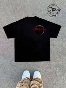 Retro Streetwear T-Shirt Featuring Tony Stark And The Slogan "THE WORLD IS YOURS," Unisex, Streetwear Retro Style, 100% Cotton T-Shirt Sleeves. - màu đen - Xem 2