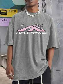 Casual Short Sleeve Tees For Men  Star Shirt For Summer - Grey - View 2