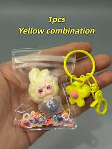 1个可收藏的兔子玩偶系列PVC展示微型创意玩具，精致钥匙扣和透明保护袋，闪光组合设计，轻巧便携，是新年限量版礼物、感恩节礼物、圣诞节礼物和其他节日礼物、派对嘉年华赠品、家庭聚会等的理想选择。 - 彩色 - 查看 18