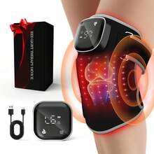 Masajeador eléctrico de rodilla con funciones de calor, vibración y amasado - Dispositivo de masaje de rodilla multifuncional para alivio del dolor de rodilla, artritis y recuperación deportiva - Negro - Ver 9