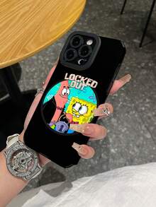 SpongeBob SquarePants 1个卡通创意海绵宝宝图案竖条纹手机保护壳，适用于三星/苹果17/16/15/14/13/12/11 Pro Max/12 Pro/14 Plus等型号 - 彩色 - 查看 8