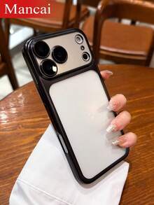 Funda de teléfono mate de lujo galvanizada, Estuche Translúcido Para PC Antihuellas, Compatible Con iPhone17/17Pro/17ProMax - Negro - Ver 6