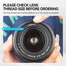2X Telephoto Lens, Professional High Definition Optical Glass Telephoto Camera Lens, Compatible With Entax 58mm Mirrorless Cameras - Black - View 9