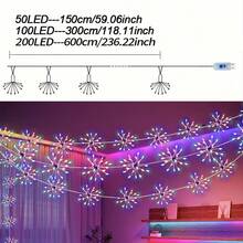 Bộ điều khiển đèn LED dây 8 chế độ chạy bằng USB - 50/100/200 đèn LED, đèn trang trí tiệc cắm USB, thích hợp cho Giáng sinh, Đám cưới, Sinh nhật, Ngày Valentine, Năm mới - Sử dụng trong nhà/Trang trí (Chất liệu nhựa, nút bật/tắt dễ sử dụng, không có công tắc điều chỉnh độ sáng) - Thích hợp cho cây cối, sân vườn, trang trí bàn - Đèn dây chạy bằng USB với 8 chế độ, kèm điều khiển từ xa. - trắng - Xem 12