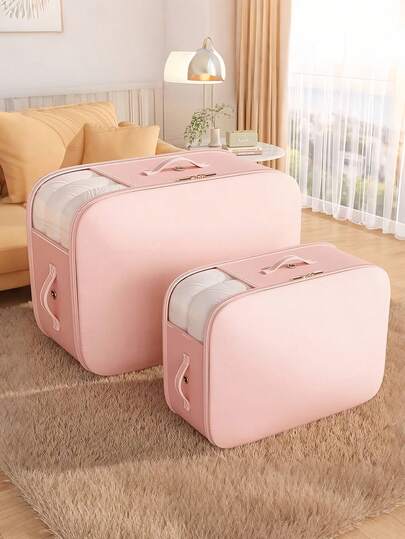 Extra Large Capacity Space Saving Compression Storage Bags - Zippered Closure, Durable Nylon For Clothes, Bedding, Travel Organizer - Stackable Home Moving Storage Bags - Wardrobe, Under Bed Organization, Efficient Space Optimization, Sturdy Handles, Reinforced Stitching, Essential For Moving