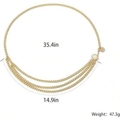 European And American Cross-Border Vintage Multi-Layer Metal Waist Chain For Women, Punk Chain, Versatile Pants Chain, Wholesale Accessories