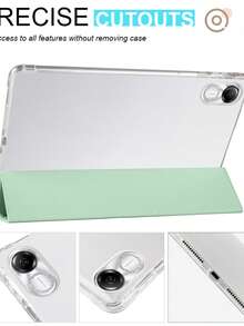 透明笔槽三折平板电脑保护套，时尚之选，适用于华为MatePad 10.4英寸/V6 10.4英寸、MatePad SE 10.4英寸、MatePad Pro 10.8英寸、MatePad Pro 11英寸、MatePad 11英寸/SE 11英寸、MatePad 11.5英寸/Air 11.5英寸/11.5英寸S、MatePad Air 12英寸、MatePad Pro 12.2英寸、华为畅享2 10.1英寸/T10s平板电脑 - 薄荷綠 - 查看 1