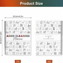 Adhd Cleaning Planner For Adults And Teens Adhd Cleaning And Organizing Planner Cleaning Schedule And Checklist Notebook List Daily Weekly Monthly For Home Chore Chart Adhd Daily Planner - Black and White - View 6