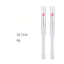 Portable Lipstick Brush, Transparent Silicone Lip Brush With Cap, Dustproof Makeup Brush, Silicone Lip Brush - Hồng - Xem 9