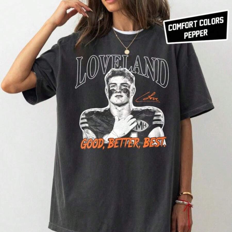 Colston Loveland Good Better Best Shirt, Chicago Football Vintage T-Shirt - 黑色 - 查看 1