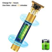 Cortadora de pelo eléctrica Vintage T9, afeitadora recargable para hombre, cortadora profesional para peluquero, nueva gran oferta IPX5 - Dorado - Ver 6