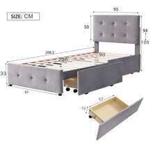 Children's Bunk Bed, Double Bed, Multifunctional Children's Bed, With Fold-Down Desk And Shelf, With Ladder And 2 Drawers, Without Mattress, Solid Wood Slatted Base, White, 90*200 - Grey - View 2