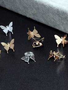 10PCS Children's Metal Butterfly Hair Buckle Girls Open Braided Dreadlocks Girls Fixed Braids Hairpin Hip-Hop Style Headwear - Silver - View 4