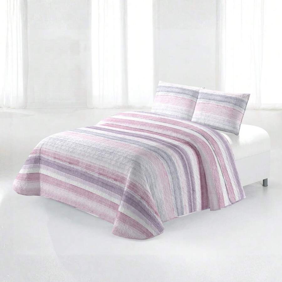 Conjuntos de colchas - Raios rosa-gris - Ver 1