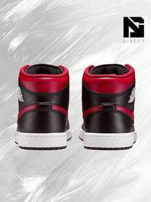 Jordan 1 Mid Bred Twist – Men's Lifestyle Sneakers – Shoes For Man -Vintage-Spring & Summer-Inspired Running Shoes, Shock-Absorbing Comfort, Gym To Streetwear Casual Wear-Easter Gift– DQ8426 067 - Black/Varsity Red/Summit White - 查看 4